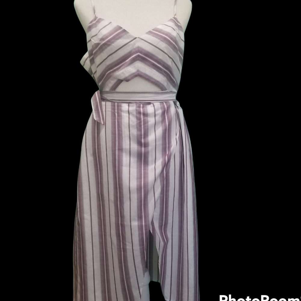 Express Faux Wrap Striped Dress, NWT, Size 14